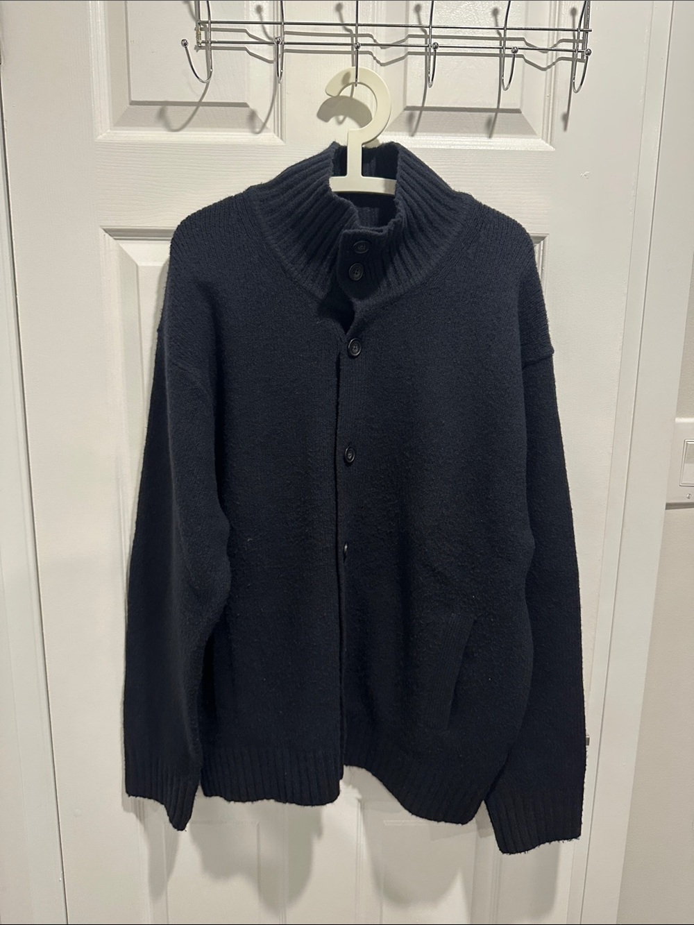 Uniqlo Navy Shawl Collar Button Cardigan